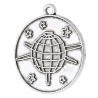 Zinc Alloy Jewelry Pendants, Flat Round, plated, Unisex Approx 2mm 