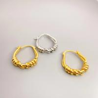 Brass Hoop Earring, plated, fashion jewelry & for woman 