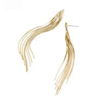 Fashion Fringe Earrings, Brass, plated, for woman 