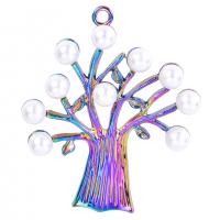 Pendentifs en alliage de Zinc en plastique, avec perle de plastique, arbre, Placage coloré, unisexe & styles différents pour le choix, plus de couleurs à choisir Environ 50 cm, Vendu par PC