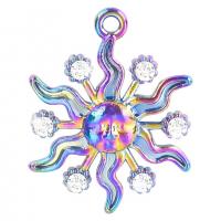 Pendentifs en alliage de Zinc en plastique, soleil, Placage coloré, unisexe & styles différents pour le choix & avec strass, plus de couleurs à choisir Environ 50 cm, Vendu par PC