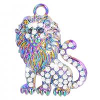 Pendentifs de stras en alliage Zinc, alliage de zinc, lion, Placage coloré, styles différents pour le choix & pour femme & avec strass, plus de couleurs à choisir Vendu par PC