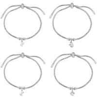 Edelstahl Charm Armband, 316 L Edelstahl, silberfarben plattiert, verschiedene Stile für Wahl & für Frau, Silberfarbe, Länge:10.24 ZollInch, verkauft von PC