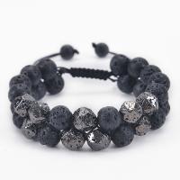 Edelstein Armbänder, mit Terylen Schnur, rund, Doppelschicht & verschiedenen Materialien für die Wahl & unisex & einstellbar, 10mm, Länge:7.5-11.8 ZollInch, verkauft von PC