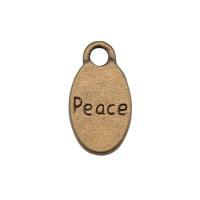 Zinc Alloy Tag Charm, Flat Round, antique bronze color plated, DIY 