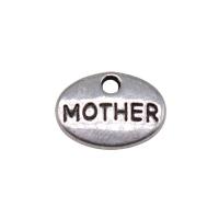 Zinc Alloy Tag Charm, Flat Round, antique silver color plated, DIY, silver color 