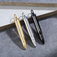 Stainless Steel Pendants, 304 Stainless Steel, Bullet, Vacuum Ion Plating, DIY & with rhinestone 