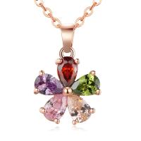 Collier de bijoux de titane, Acier titane, avec 2.36inch chaînes de rallonge, Placage ionique sous vide, bijoux de mode & pavé de micro zircon & pour femme, plus de couleurs à choisir Environ 16.14 pouce, Vendu par PC