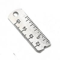 Zinc Alloy Jewelry Pendants, ruler, antique silver color plated, Unisex, silver color 