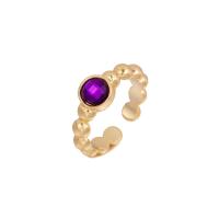 alliage de zinc Cuff Bague, Placage de couleur d'or, bijoux de mode & pour femme & avec strass, plus de couleurs à choisir, 8mm, Diamètre inté Environ 18mm, Vendu par PC