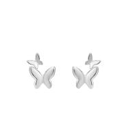 Sterling Silver Stud Earring, argent sterling 925, papillon, Placage, pour femme, plus de couleurs à choisir Vendu par paire