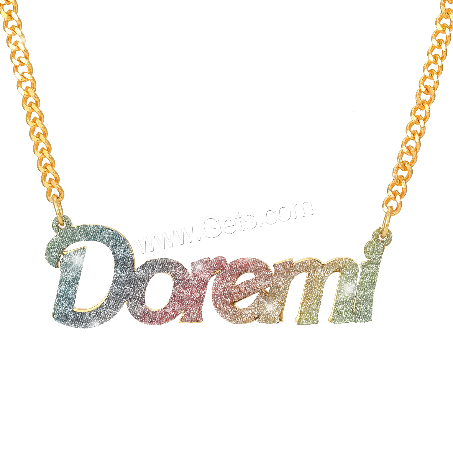 Collar de Acero Inoxidable, acero inoxidable 304, con 1.97inch extender cadena, Recubrimiento iónico al vacío, Cada texto personalizado debe tener menos de 10 letras & Joyería & para mujer, dorado, longitud:aproximado 17.72 Inch, Vendido por UD