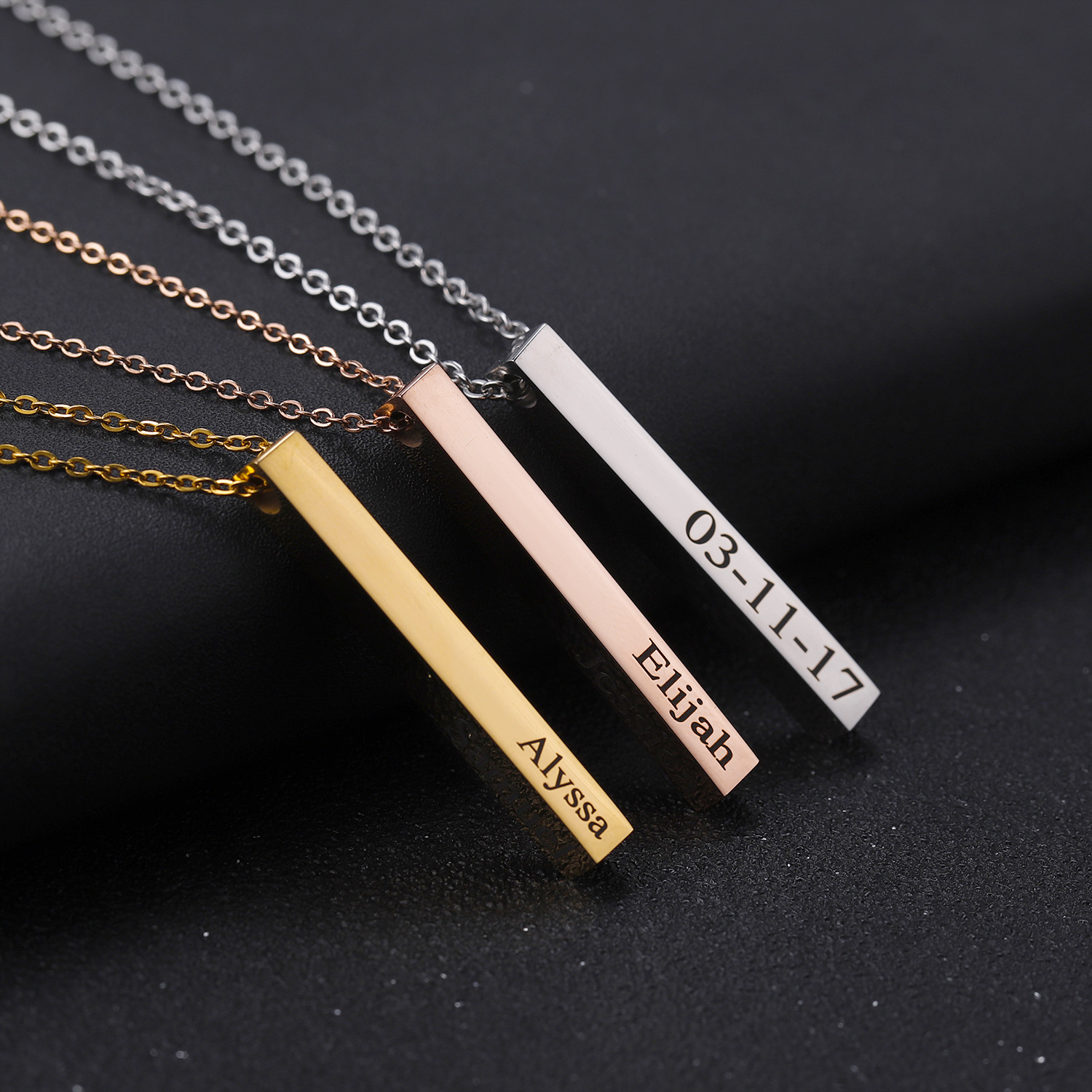 Stainless Steel Jewelry Necklace, 304 Stainless Steel, with 1.97inch extender chain, Vacuum Ion Plating, Each custom text must be less than 10 letters & fashion jewelry & Unisex, more colors for choice, Length:Approx 17.72 Inch, Sold By PC