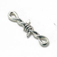 Zinc Alloy Charm Connector, antique silver color plated, vintage & DIY & 1/1 loop, silver color 