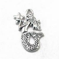 Zinc Alloy Jewelry Pendants, Mermaid, antique silver color plated, vintage & Unisex, silver color 