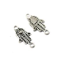 Zinc Alloy Charm Connector, Hand, antique silver color plated, vintage & DIY & 1/1 loop, silver color 