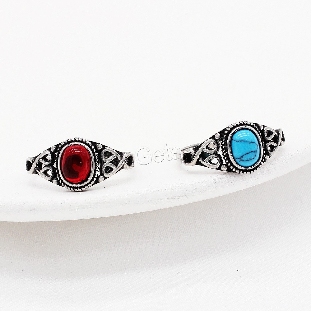 Edelstahl Fingerring, 304 Edelstahl, oval, verschiedenen Materialien für die Wahl & verschiedene Größen vorhanden & für Frau, originale Farbe, Größe:6-10, verkauft von PC