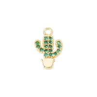 laiton Pendentif, Opuntia Stricta, Placage de couleur d'or, pavé de micro zircon & pour femme, plus de couleurs à choisir Vendu par PC