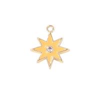 Cubique Pendentif en laiton zircon pavent, Huit Étoile, Placage de couleur d'or, pavé de micro zircon & pour femme & émail, plus de couleurs à choisir Vendu par PC