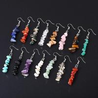 Gemstone Drop Earring, with Iron, silver color plated & for woman 5-30mm 