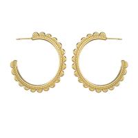 Acier titane boucle d'oreille cercle, Placage de couleur d'or, pour femme Vendu par paire