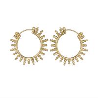 Acier titane boucle d'oreille cercle, Placage de couleur d'or, pour femme Vendu par paire