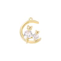 Cubic Zirconia Micro Pave Brass Pendant, gold color plated, micro pave cubic zirconia 