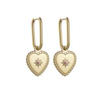 Acier titane Boucle d'oreille goutte, Placage de couleur d'or, styles différents pour le choix & pour femme, Vendu par paire