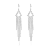 Brass Drop Earring, platinum plated, micro pave cubic zirconia & for woman 