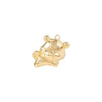 Animal Brass Pendants, Tiger, gold color plated 