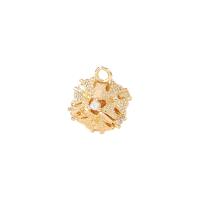 Cubic Zirconia Micro Pave Brass Pendant, gold color plated, micro pave cubic zirconia 