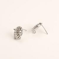 Brass Earring Stud Component, plated 