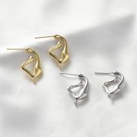 Brass Earring Stud Component, plated 