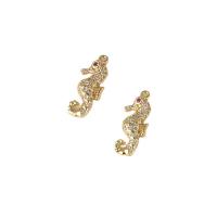 Cubic Zirconia Micro Pave Brass Pendant, gold color plated & micro pave cubic zirconia 