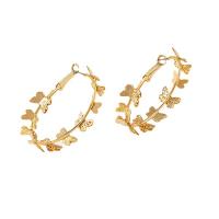 Zinc Alloy Hoop Earring, fashion jewelry & for woman, golden 