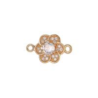 Cubic Zirconia Micro Pave Brass Pendant, gold color plated & micro pave cubic zirconia 