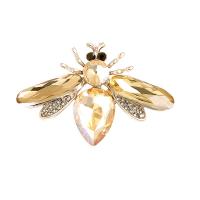 Broche de diamantes de imitación de la aleación de Zinc, con rhinestone de acrílico & Cristal, Abeja, chapado, unisexo & con diamantes de imitación, más colores para la opción, 45x30mm, Vendido por UD