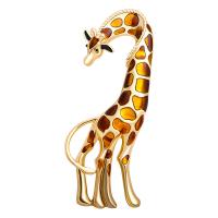 Broche émail, alliage de zinc, Girafe, Placage de couleur d'or, unisexe, plus de couleurs à choisir Vendu par PC