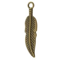 Zinc Alloy Feather Pendants, plated, Unisex Approx 2mm 