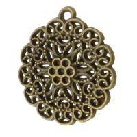 Zinklegierung Blume Anhänger, plattiert, unisex & hohl, keine, 20x22x2.5mm, Bohrung:ca. 1.5mm, verkauft von kg