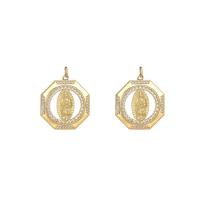 Cubic Zirconia Micro Pave Brass Pendant, gold color plated & micro pave cubic zirconia 