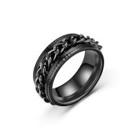 Titan Stahl Fingerring, Titanstahl, plattiert, Doppelschicht & unisex & verschiedene Größen vorhanden, keine, verkauft von PC