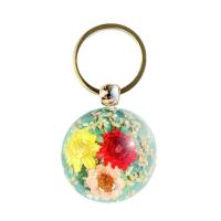 Resin Key Chain, with Dried Flower, random style & Unisex & epoxy gel & mixed 