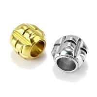 Stainless Steel Large Hole Beads, 304 Stainless Steel, gold color plated, DIY Approx 6mm 