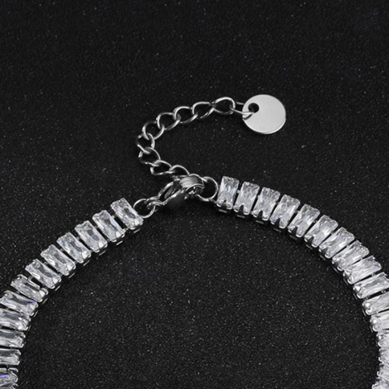 Acero inoxidable Pulsera con dijes, acero inoxidable 304, con 1.18inch extender cadena, Cada texto personalizado debe tener menos de 10 letras & Joyería & unisexo & micro arcilla de zirconia cúbica, color original, longitud:aproximado 6.89 Inch, Vendido por UD