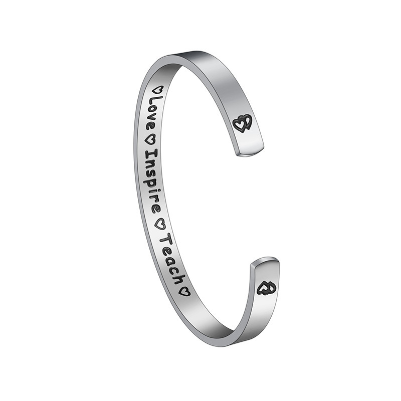 pulsera brazalete de acero inoxidable, acero inoxidable 304, Recubrimiento iónico al vacío, Cada texto personalizado debe tener menos de 10 letras & Joyería & para mujer, más colores para la opción, 6mm, diámetro interior:aproximado 63mm, Vendido por UD