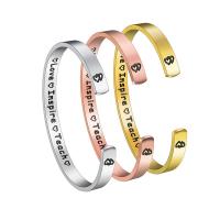 pulsera brazalete de acero inoxidable, acero inoxidable 304, Recubrimiento iónico al vacío, Cada texto personalizado debe tener menos de 10 letras & Joyería & para mujer, más colores para la opción, 6mm, diámetro interior:aproximado 63mm, Vendido por UD