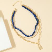 Collier de mode Multi couche, alliage de zinc, avec Lapis lazuli, avec 2.76inch chaînes de rallonge, bijoux de mode & multicouche & pour femme, plus de couleurs à choisir Environ 19.29 pouce, Vendu par PC