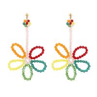 Glass Seed Beads Earring, Zinc Alloy, with Glass Beads, fashion jewelry & for woman 