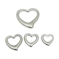 Stainless Steel Heart Pendants, 304 Stainless Steel, machine polished, DIY original color 